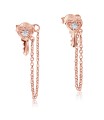 Heart Key Designed with CZ Stone Silver Ear Stud STC-2185